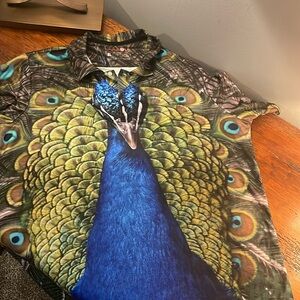 Peacock play loud golf shirt